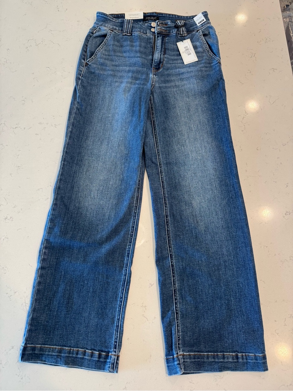 Judy Blue Medium Blue Wide-Leg High-Rise Jeans